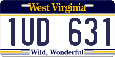 WV license plate 1UD631