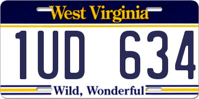 WV license plate 1UD634