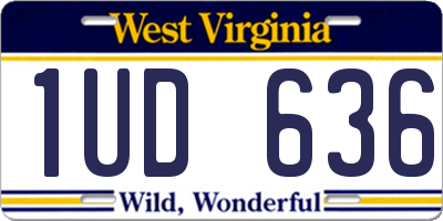 WV license plate 1UD636