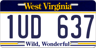 WV license plate 1UD637