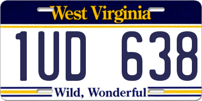 WV license plate 1UD638