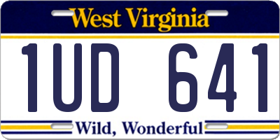 WV license plate 1UD641