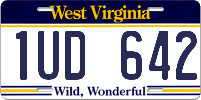 WV license plate 1UD642