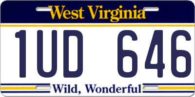 WV license plate 1UD646