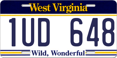 WV license plate 1UD648