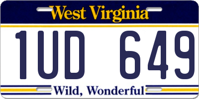 WV license plate 1UD649