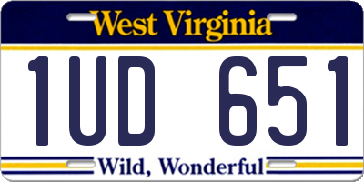 WV license plate 1UD651