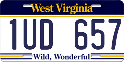 WV license plate 1UD657