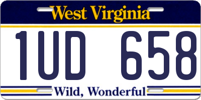 WV license plate 1UD658
