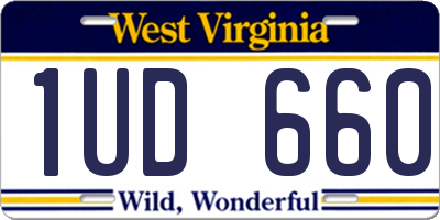 WV license plate 1UD660