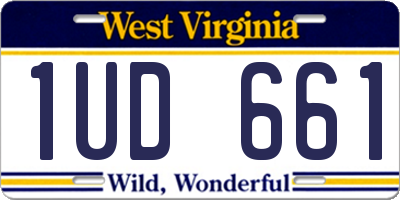 WV license plate 1UD661
