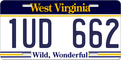 WV license plate 1UD662