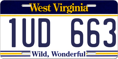 WV license plate 1UD663