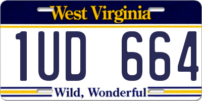 WV license plate 1UD664