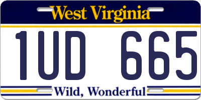 WV license plate 1UD665