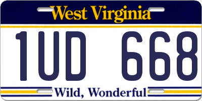 WV license plate 1UD668