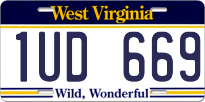 WV license plate 1UD669