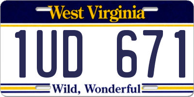 WV license plate 1UD671
