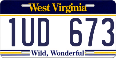 WV license plate 1UD673