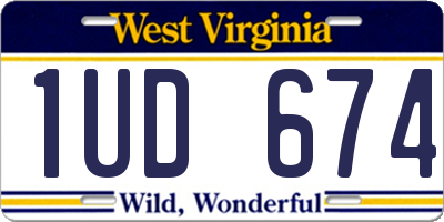 WV license plate 1UD674