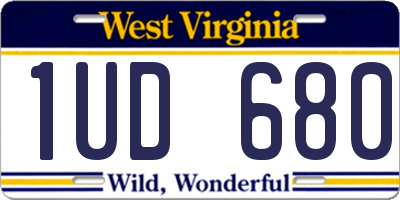 WV license plate 1UD680