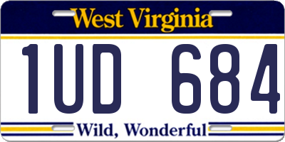 WV license plate 1UD684