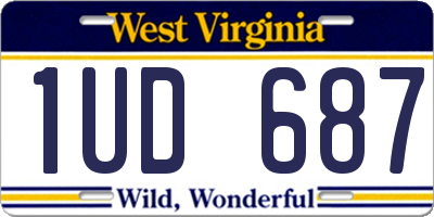 WV license plate 1UD687
