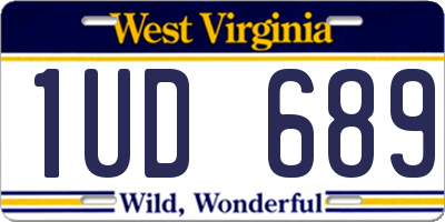 WV license plate 1UD689