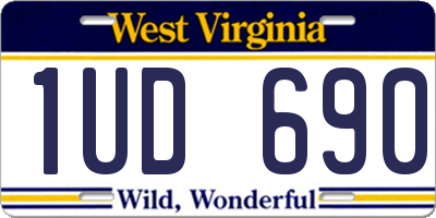 WV license plate 1UD690