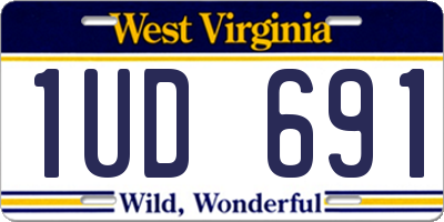 WV license plate 1UD691