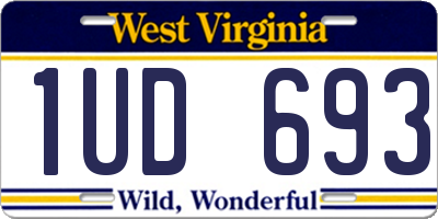 WV license plate 1UD693