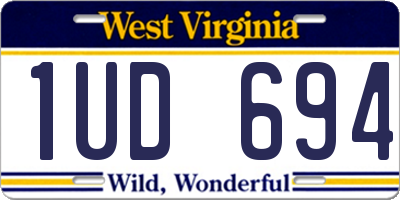 WV license plate 1UD694