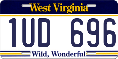 WV license plate 1UD696