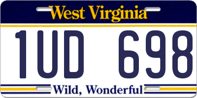 WV license plate 1UD698