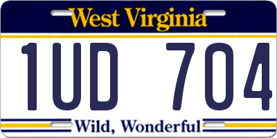 WV license plate 1UD704