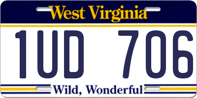 WV license plate 1UD706