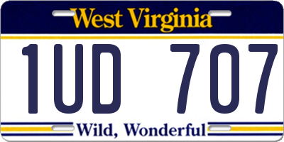 WV license plate 1UD707