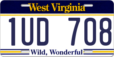 WV license plate 1UD708