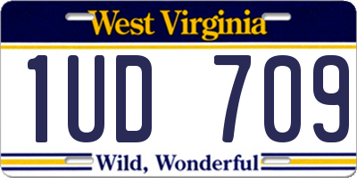 WV license plate 1UD709