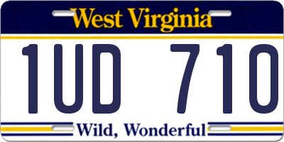 WV license plate 1UD710