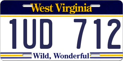 WV license plate 1UD712
