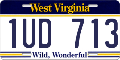 WV license plate 1UD713