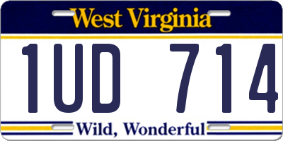 WV license plate 1UD714