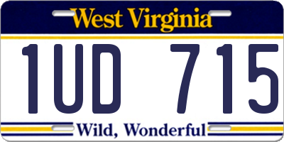 WV license plate 1UD715