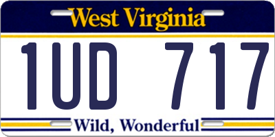 WV license plate 1UD717