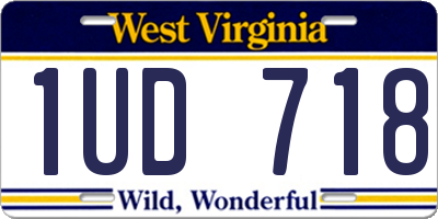 WV license plate 1UD718