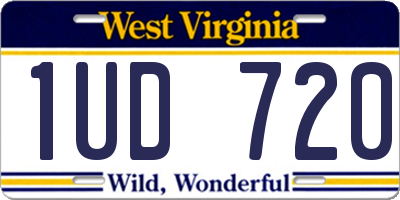 WV license plate 1UD720