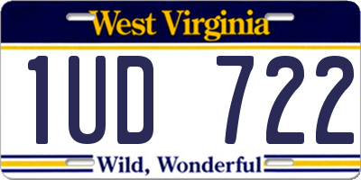 WV license plate 1UD722