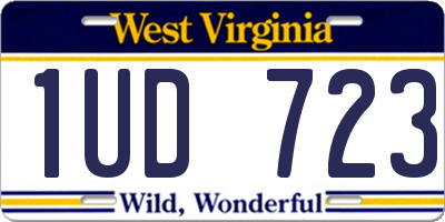 WV license plate 1UD723