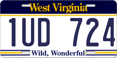 WV license plate 1UD724